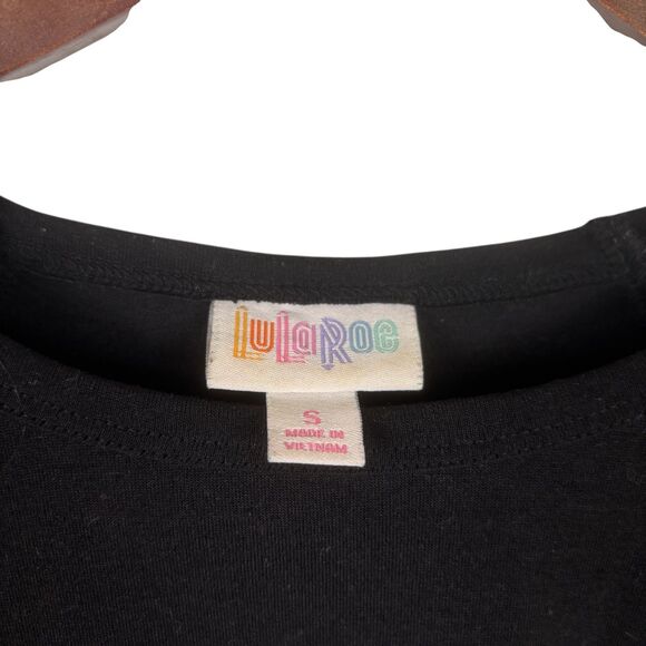 Lularoe Black Gold Shimmer Randy Raglan Baseball Tee Shirt Women’s Small - Picture 2 of 5